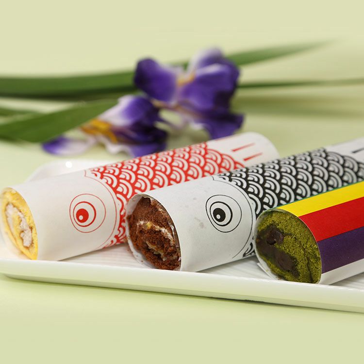  端午の節句　祝包み(大)3段セット　ロール・バウムクーヘン(小)・菓子詰合せ